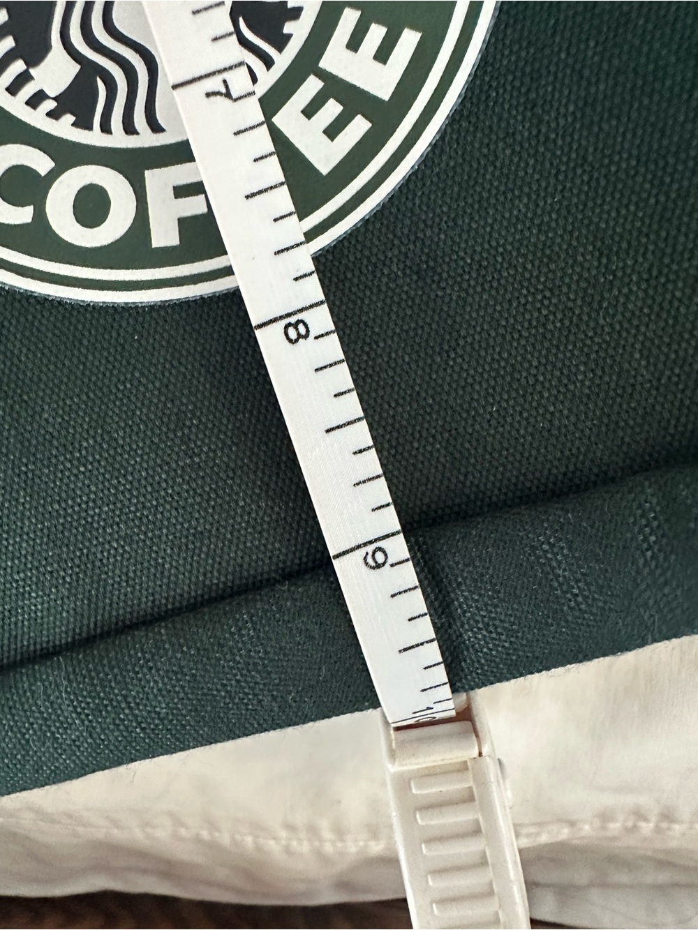 Starbucks Tan Messenger Bag with Dark Green Handles - Picture 7 of 7